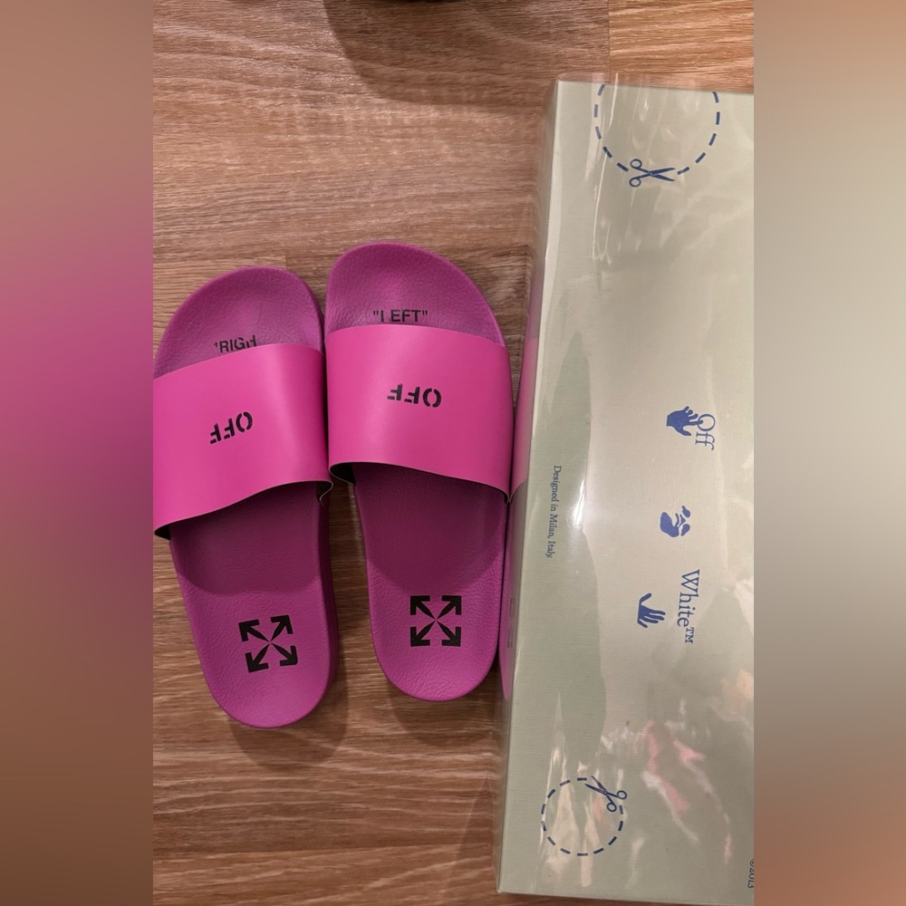 Off-White Fucshia/pink slides size 39/womens 9